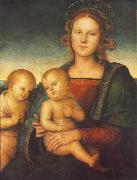 PERUGINO, Pietro Madonna with Child and Little St John af oil painting reproduction